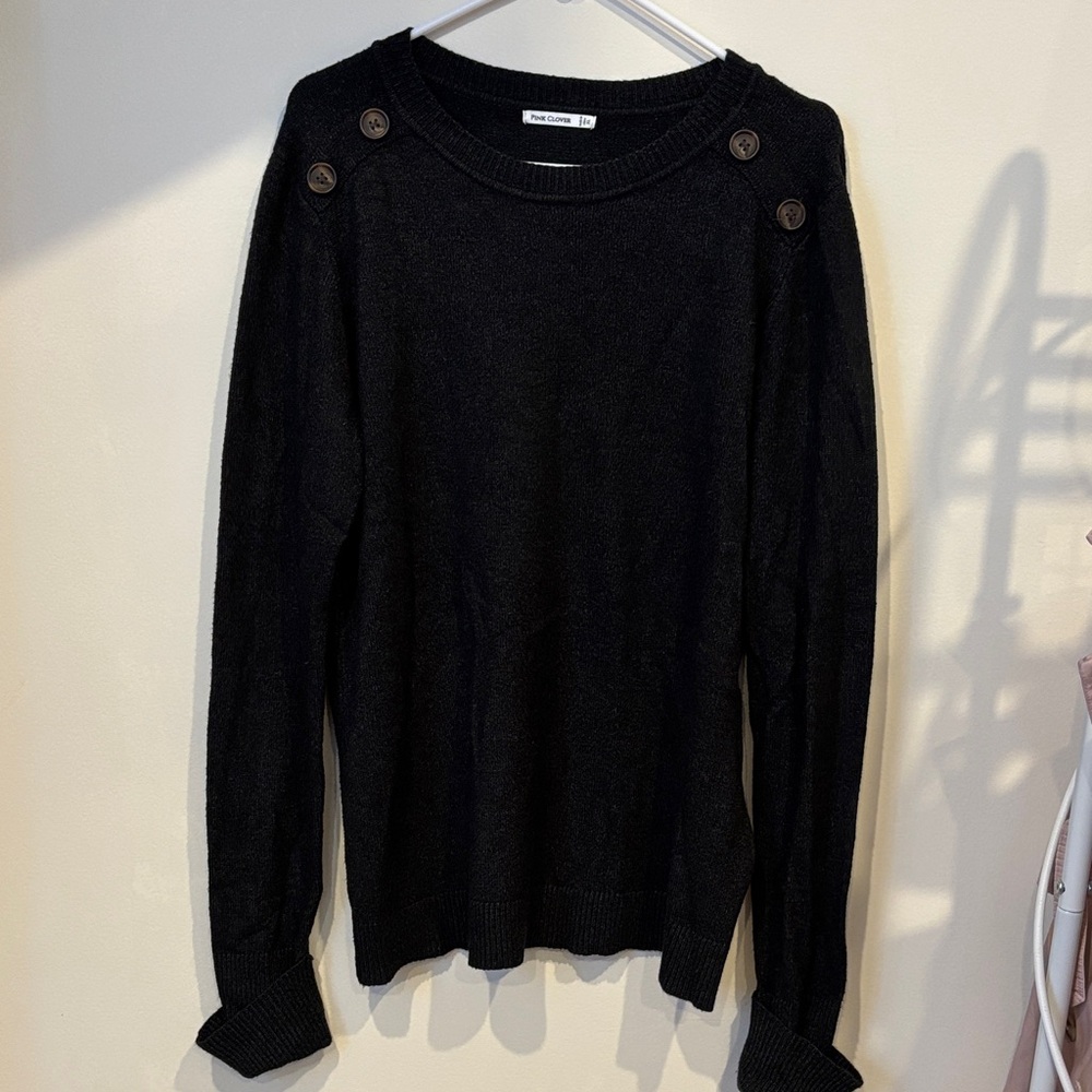Pink Clover Black Soft Knit Sweater
